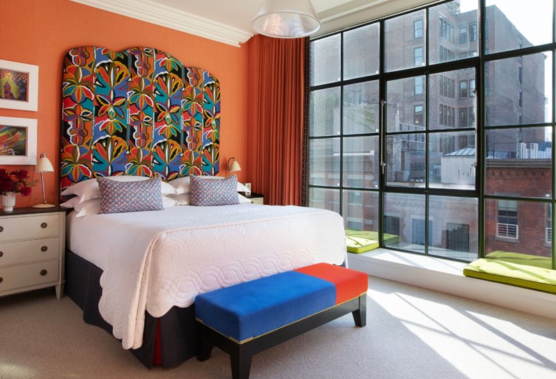 Room 708 Deluxe bedroom at Crosby Street Hotel