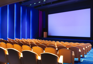 Back shot of the theatre private events room at Ham Yard Hotel