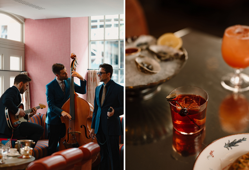 Leon Garner Jazz Band at Brumus at Haymarket Hotel and a selection of drinks and bar snacks