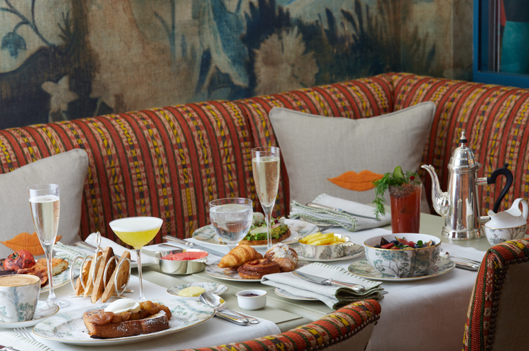 An image of multiple dishes from the breakfast menu at the Warren Street Hotel.