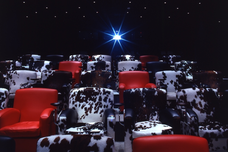 Front shot of the small screening private events room at the Soho Hotel