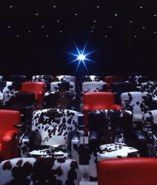 Front shot of the small screening private events room at the Soho Hotel