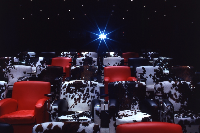 Front shot of the small screening private events room at the Soho Hotel