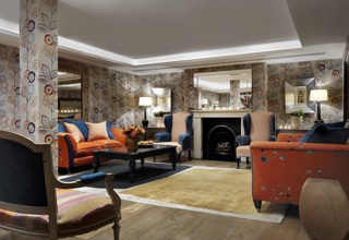 Lounge set-up in the Duncan Grant private events room at Charlotte Street Hotel