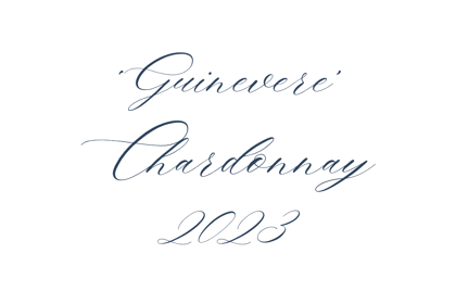 Handwritten script saying "Guinevere Chardonnay 2023"