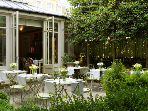 Wide shot of the Orangery Garden at Number Sixteen