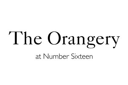 The logo of The Orangery Restaurant at Number Sixteen Hotel on a white background