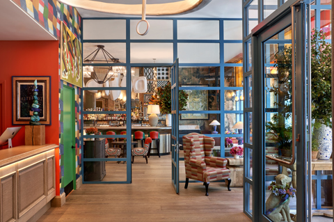 Wide shot of the Lobby going into the Bar at Warren Street Hotel