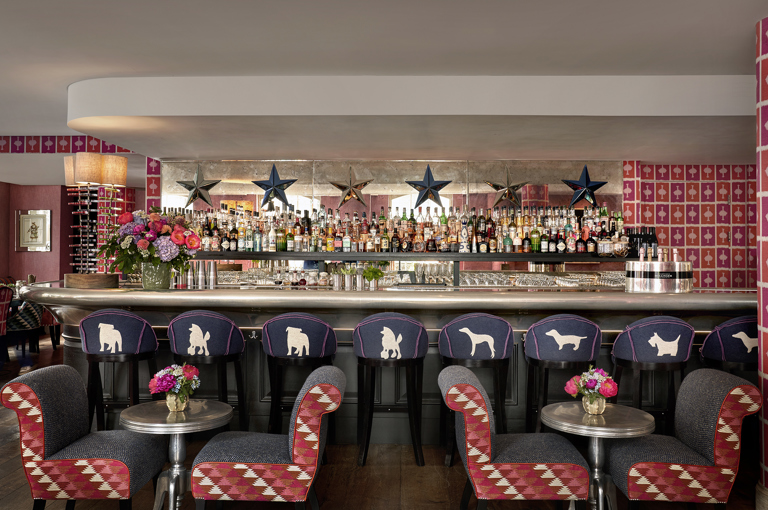 Side shot of Brumus Bar at Haymarket Hotel