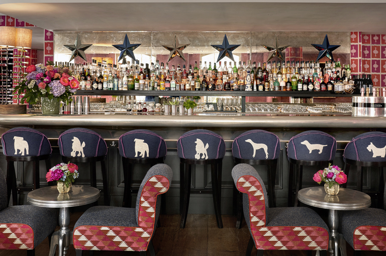 Side shot of Brumus Bar at Haymarket Hotel