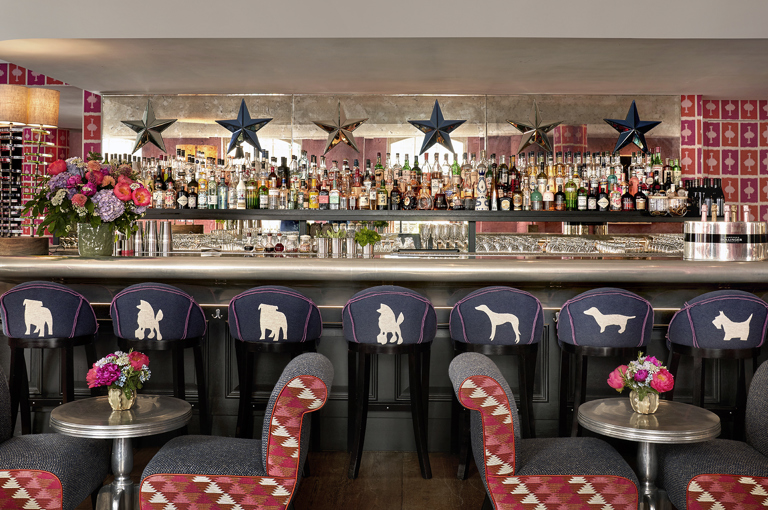 Side shot of Brumus Bar at Haymarket Hotel