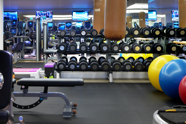 Close shot of the Gym at the Soho Hotel