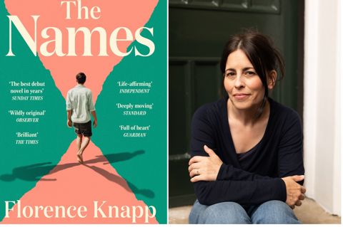 Stitch of two images. One on the left showing article with reviews, one on the right showing Florence Knapp.