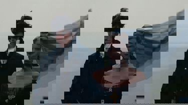 A still showing the main characters in "Wuthering Heights". Heathcliffe on the left, Cathy on the right.