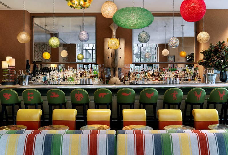 The bar at Crosby Street Hotel, New York