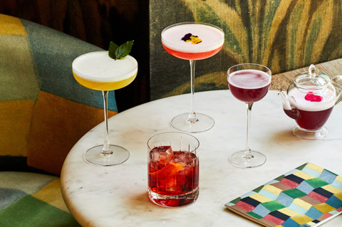 An image of multiple cocktails shot at Warren Street Hotel.