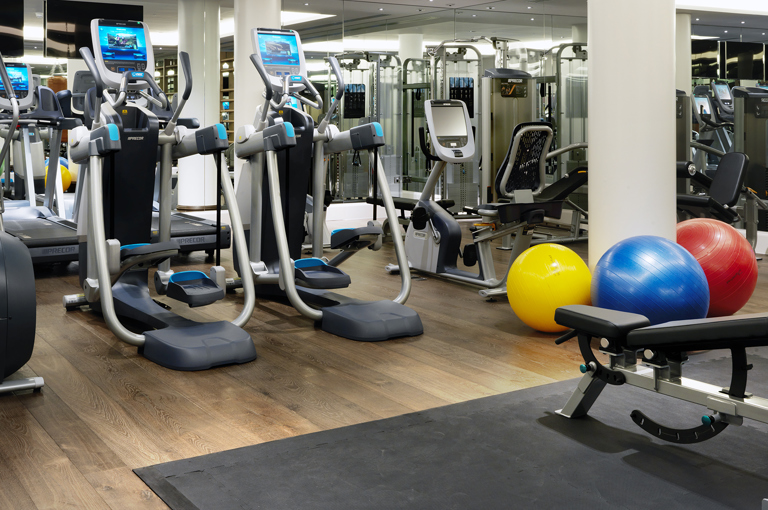 Wide shot of the Gym at ham Yard Hotel