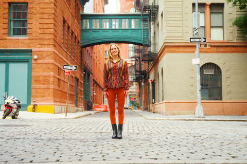 Willow Kemp stands in Tribeca New York