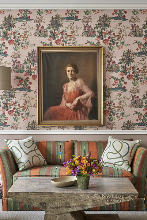 Close shot of the seating area of room 201, a Deluxe Junior Suite at Covent Garden Hotel