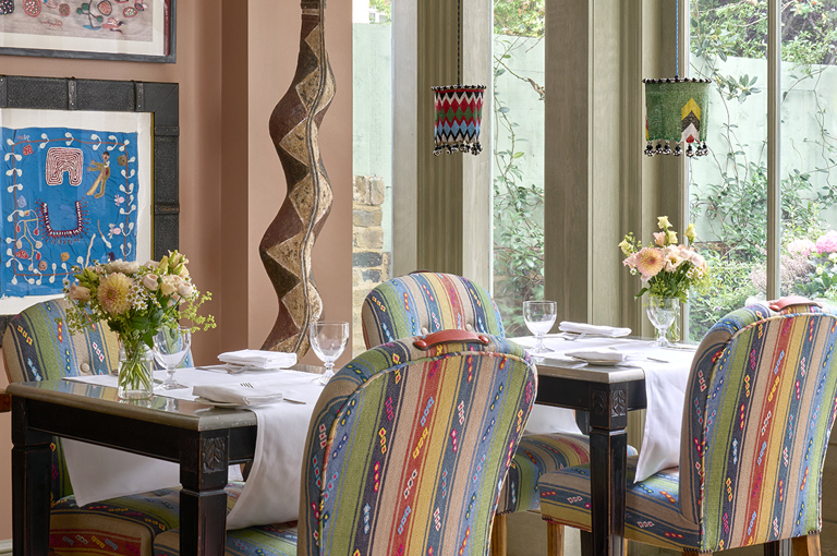 A close image of a table laid with glassware, crockery and cutlery at the The Orangery at Number Sixteen.
