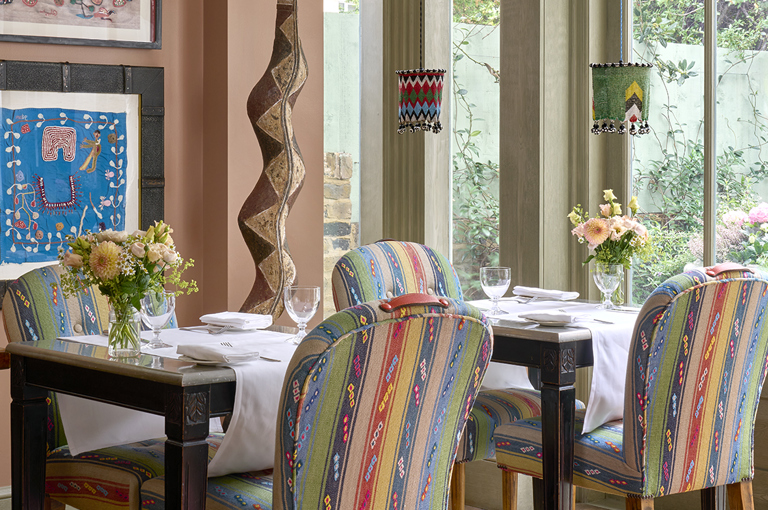 A close image of a table laid with glassware, crockery and cutlery at the The Orangery at Number Sixteen.