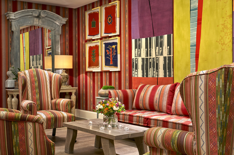 An image of the seating area in the Sherwood private events room, at The Ham Yard Hotel.