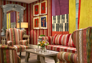 An image of the seating area in the Sherwood private events room, at The Ham Yard Hotel.