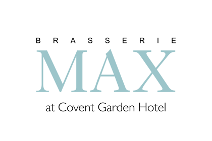 The logo of Brasserie Max Bar an Restaurant at Covent Garden Hotel on a white background