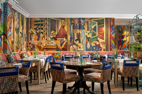 Wide shot of Oscar Restaurant at Charlotte Street Hotel