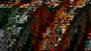 A still from the film "Project Hail Mary" showing the main character in a spaceship.