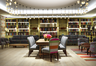 Lounge and table area in the Reading private events room at the Whitby Hotel
