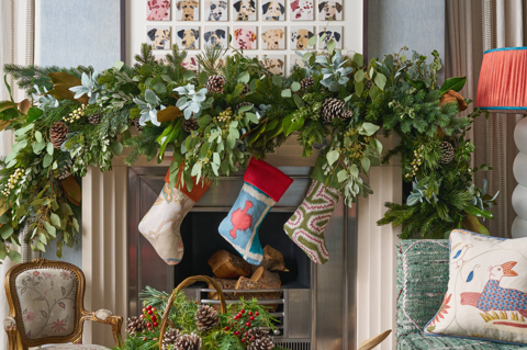 Stocking hang by the fire in a suite a Ham Yard Hotel 