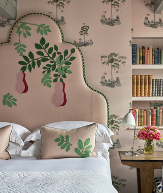 A front on shot of a king size bed in room 303, a Luxury Room at Number Sixteen