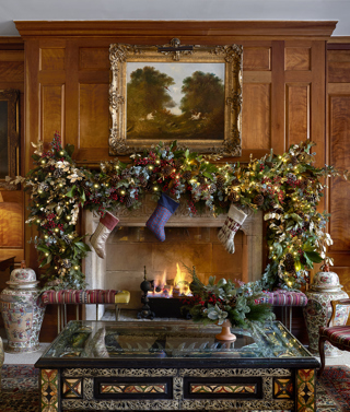 Shot of Christmas decorations in the drawing room at Covent Garden Hotel