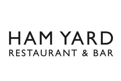 The logo of Ham Yard Bar an Restaurant at Ham Yard Hotel on a white background