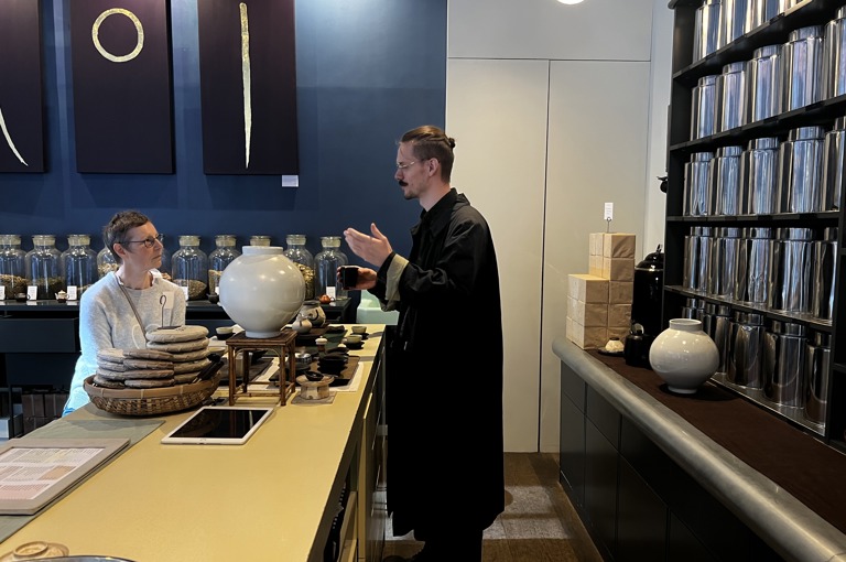 Inside Yushu Tea Gallery in Ham Yard Village