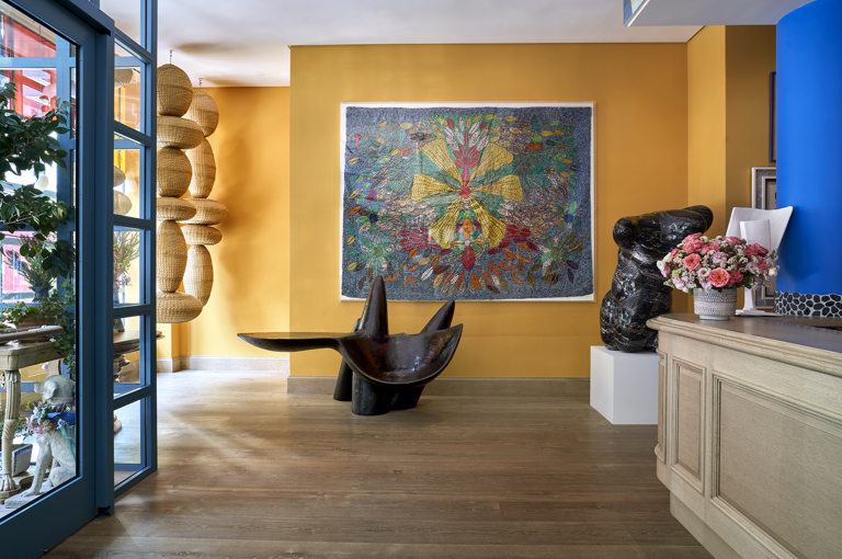 Wide shot of the Lobby at Warren Street Hotel