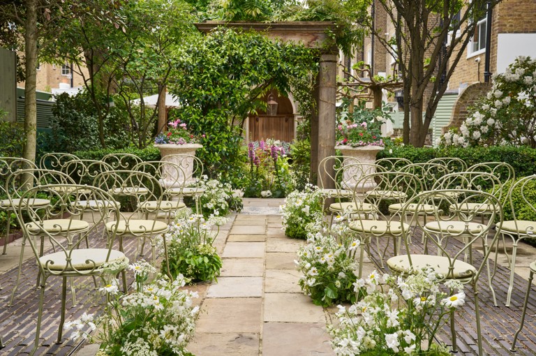 Wedding setup in the Orangery as a private events space at Number Sixteen