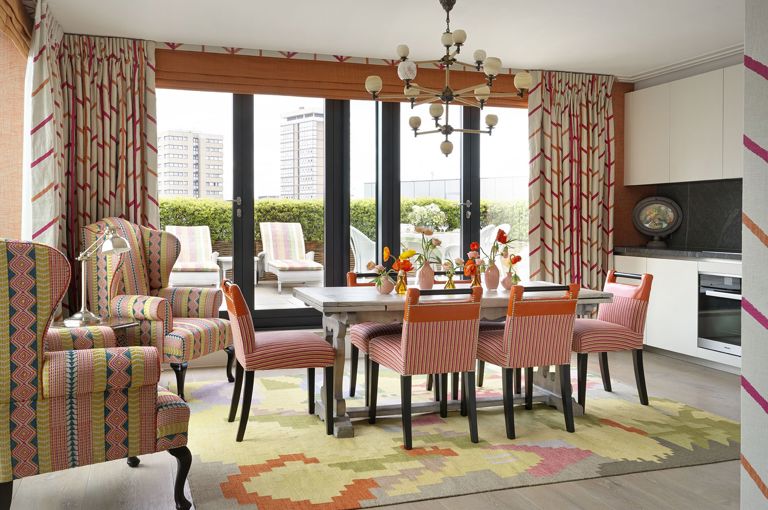 Dining room shot of Residence 24, the Penthouse Residence at Ham Yard Hotel