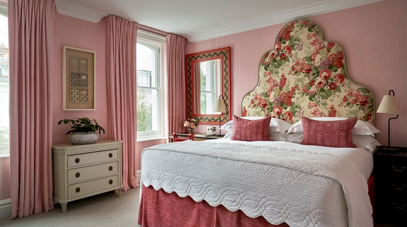 A deluxe room designed by Kit Kemp Design Studio at Number Sixteen