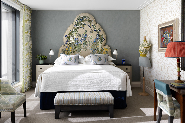 Second bedroom shot of room 502, the Terrace Suite at Ham Yard Hotel