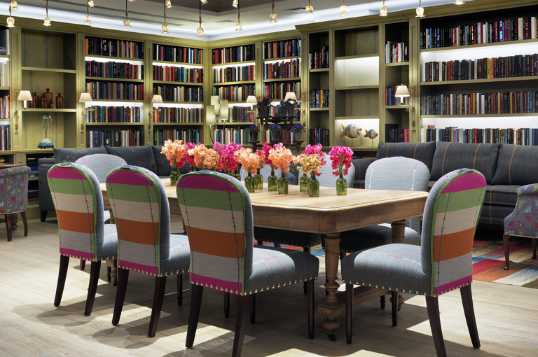 Diagonal shot of lounge and table area in the Reading private events room at the Whitby Hotel
