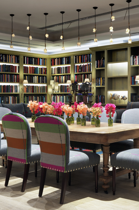Diagonal shot of lounge and table area in the Reading private events room at the Whitby Hotel