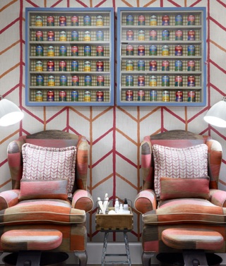 Two chairs of the Nail Bar in the Soholistic Spa at Ham Yard Hotel