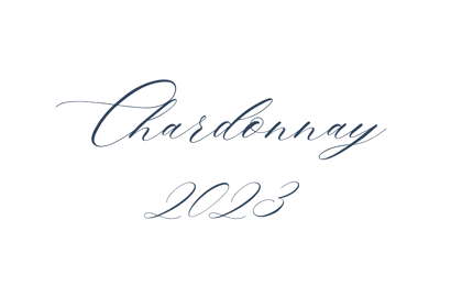 Handwritten script saying "Chardonnay 2023"