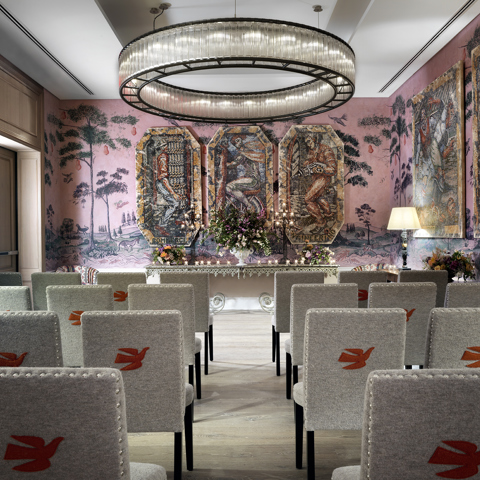 Wedding set-up in the Anrep private events room at The Whitby Hotel