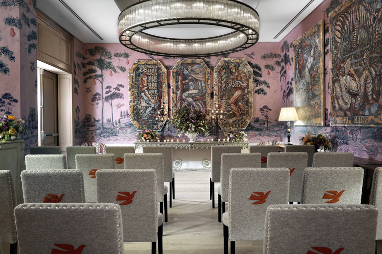 Wedding set-up in the Anrep private events room at The Whitby Hotel