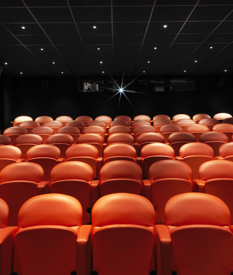 Front shot of the screening private events room at Charlotte Street Hotel