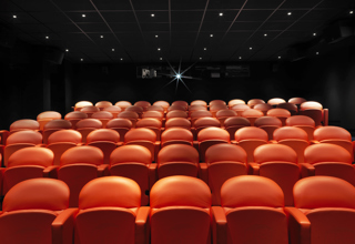 Front shot of the screening private events room at Charlotte Street Hotel